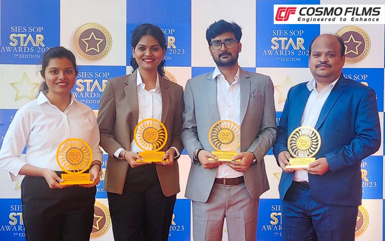 Cosmo Films Bags SIES SOP Star Award for Packaging Materials & Components Across 4 Entries