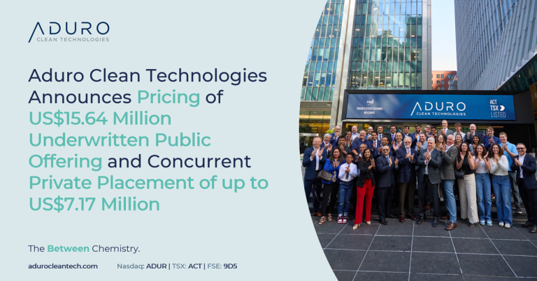 Aduro Clean Technologies Accelerates Growth With Fresh Capital Injection
